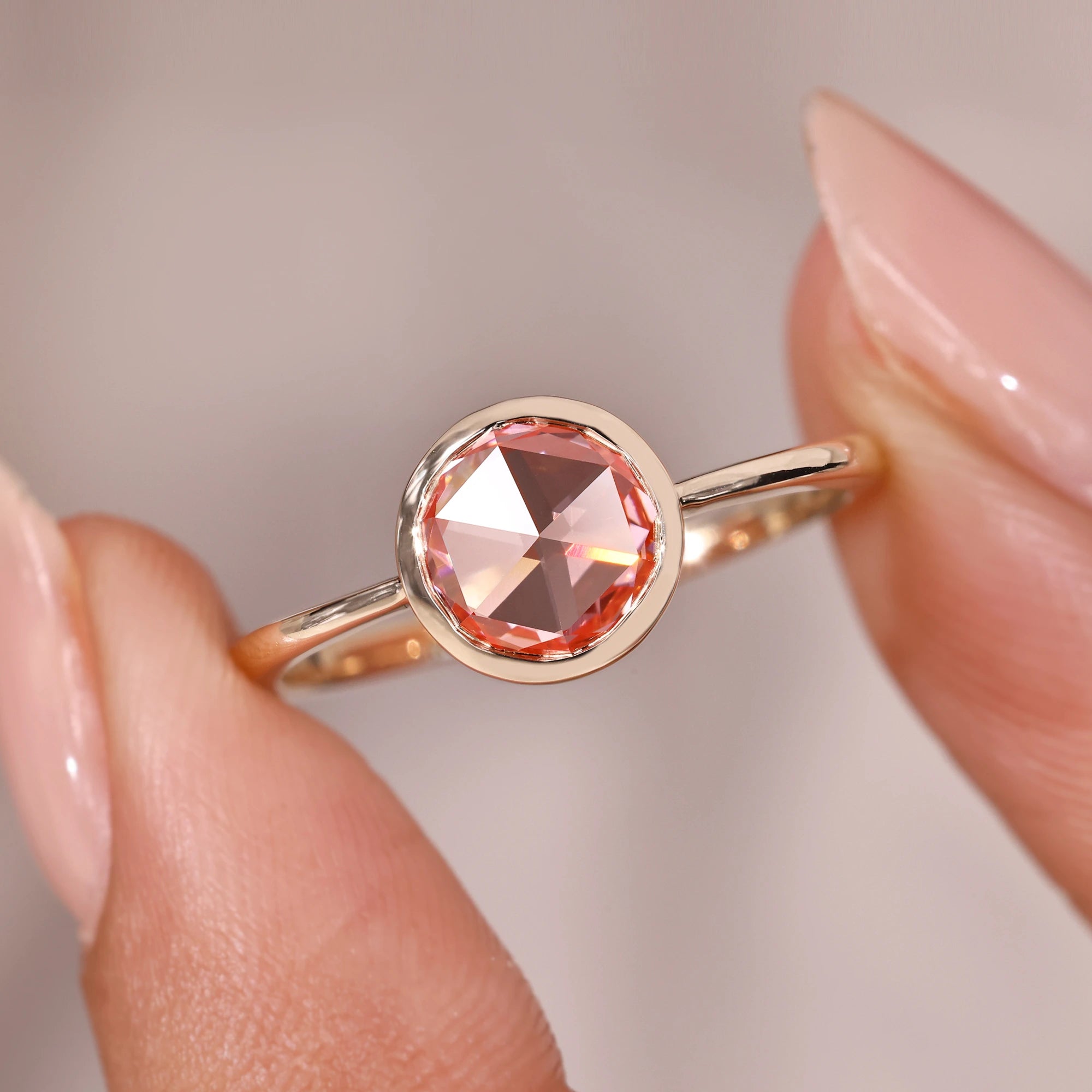 Solitaire setting ring with lab-grown diamond ring.