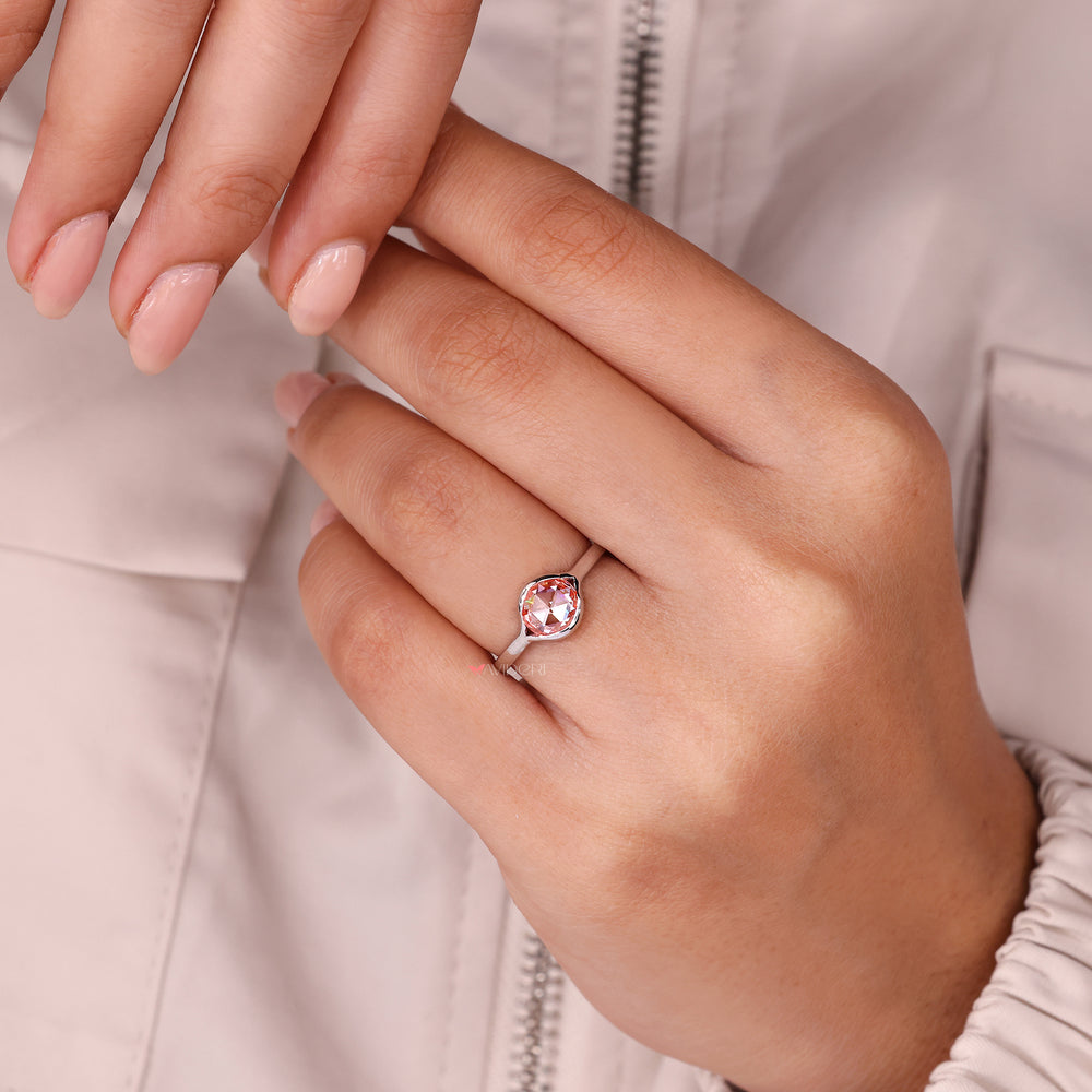 Lab-grown ring with handmade ring.