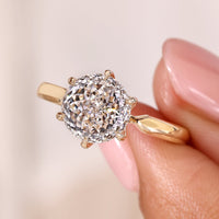 Yellow Gold Solitaire Portuguese Cut Diamond Ring