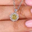 Portuguese cut moissanite pendant.
