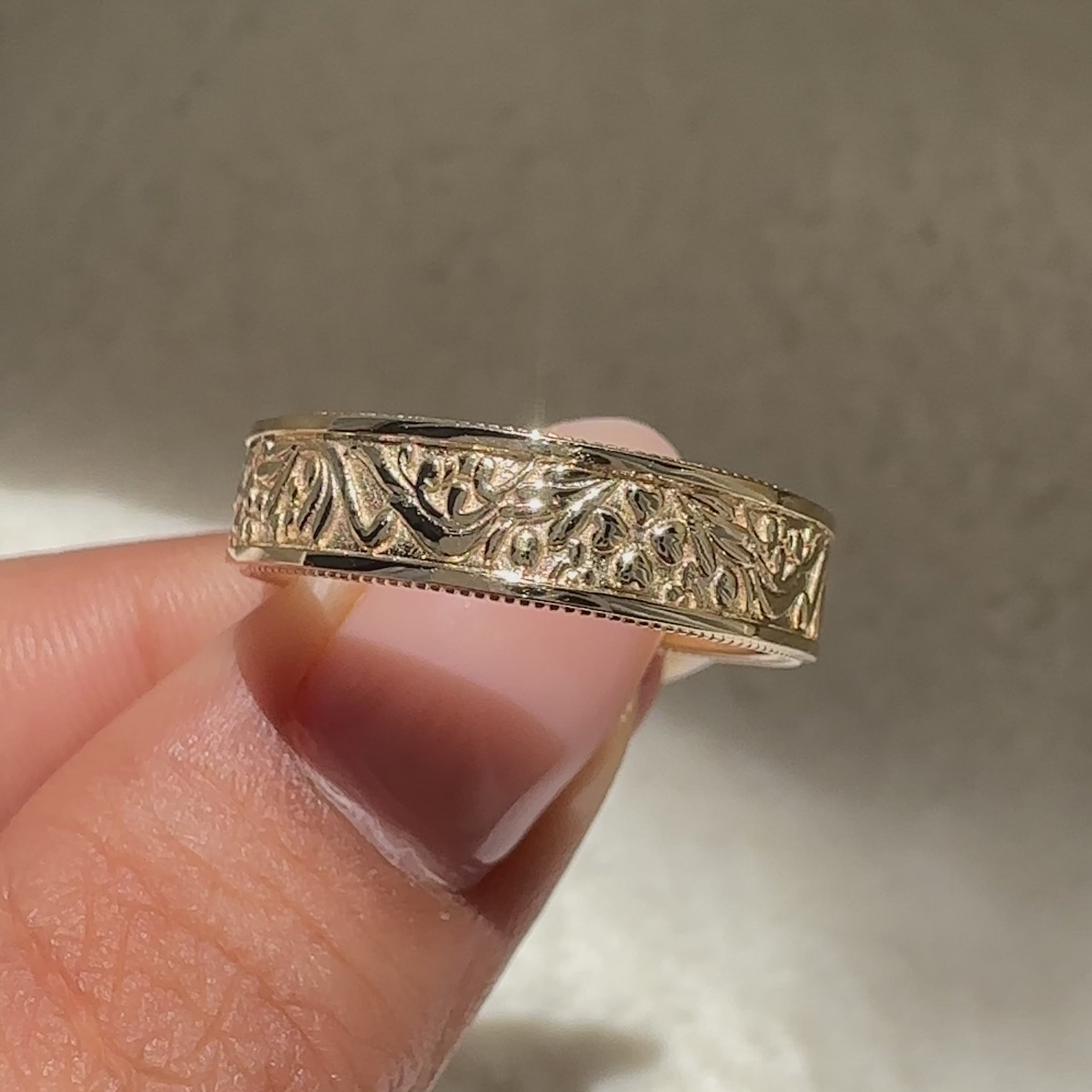 Handmade men's ring eternity filigree design.
