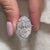 Halo ring, round cut ring, handmade ring.