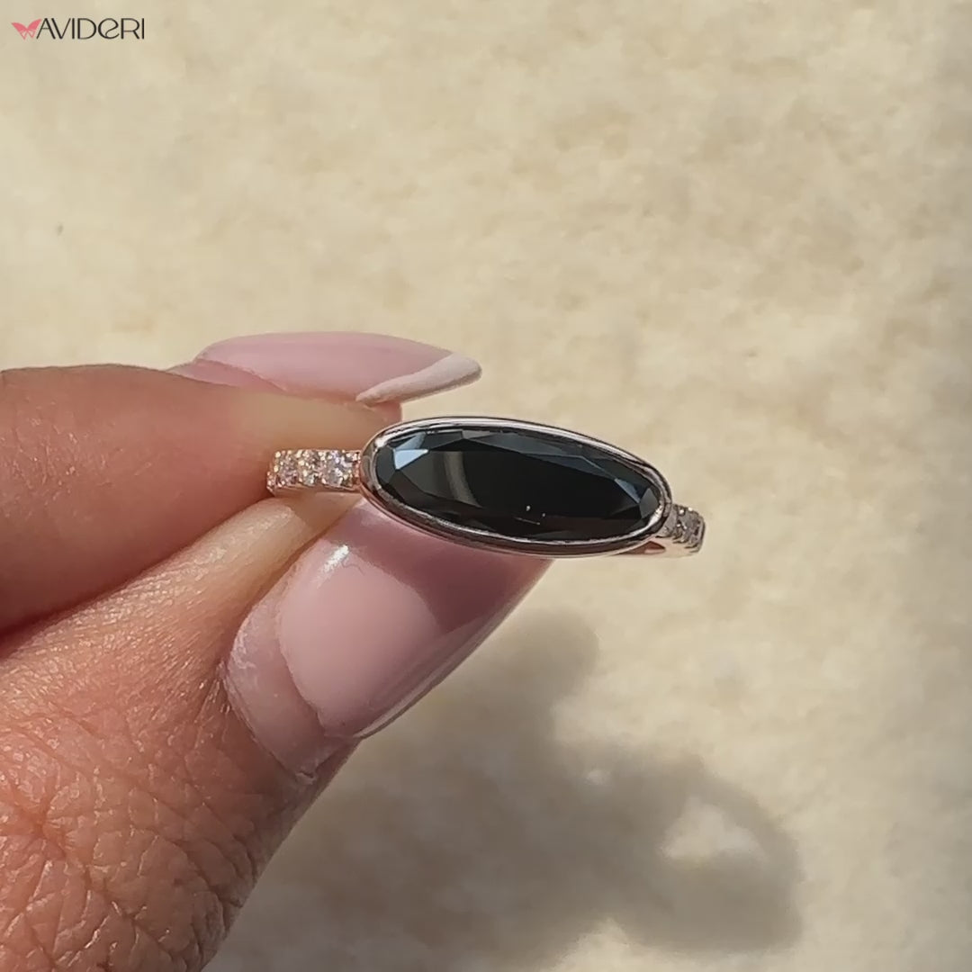 Handmade ring, moval engagement ring, moissanite wedding ring.