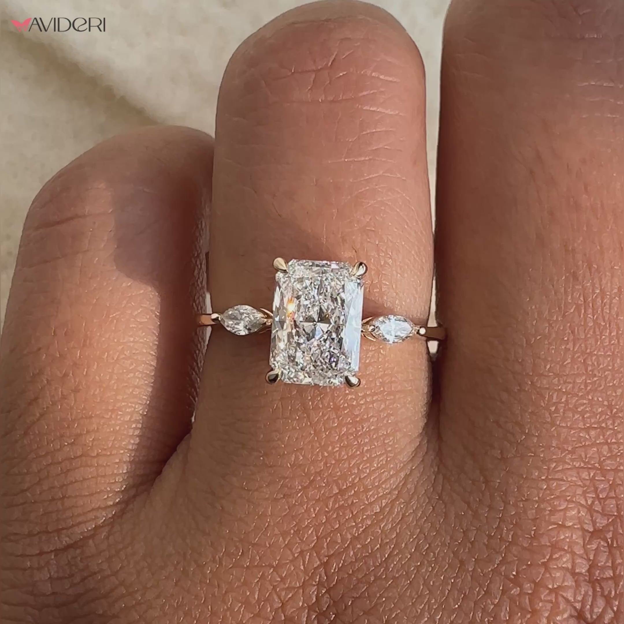 Radiant Cut Diamond Ring showcasing timeless elegance and exceptional sparkle.
