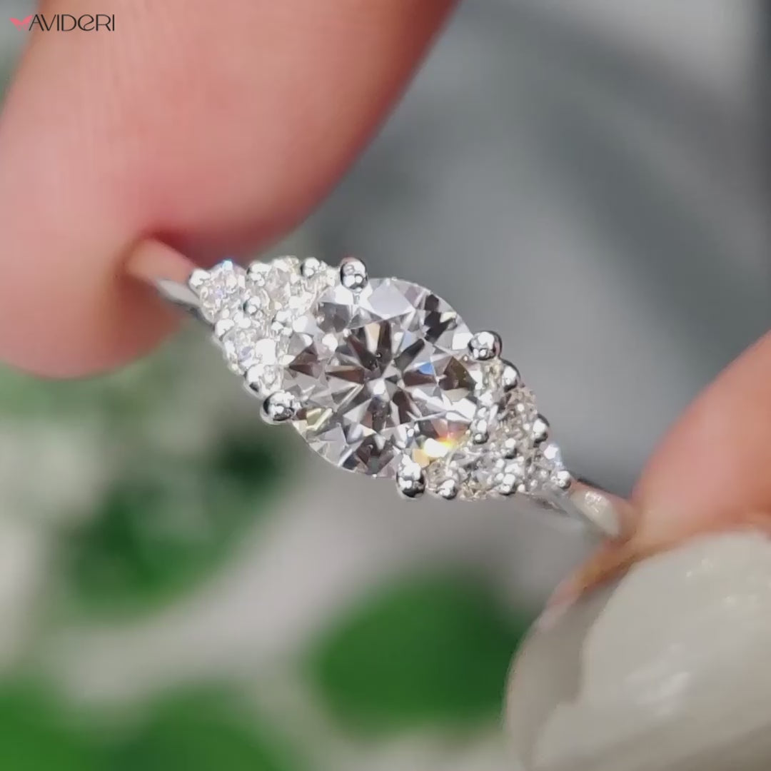 Stunning Round Brilliant Cut Diamond in a classic engagement ring design.