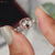 Rose gold promise ring, distance pave ring, 4 prong ring