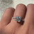 Asscher engagement ring featuring Lab Grown Diamond in a pave ring 
