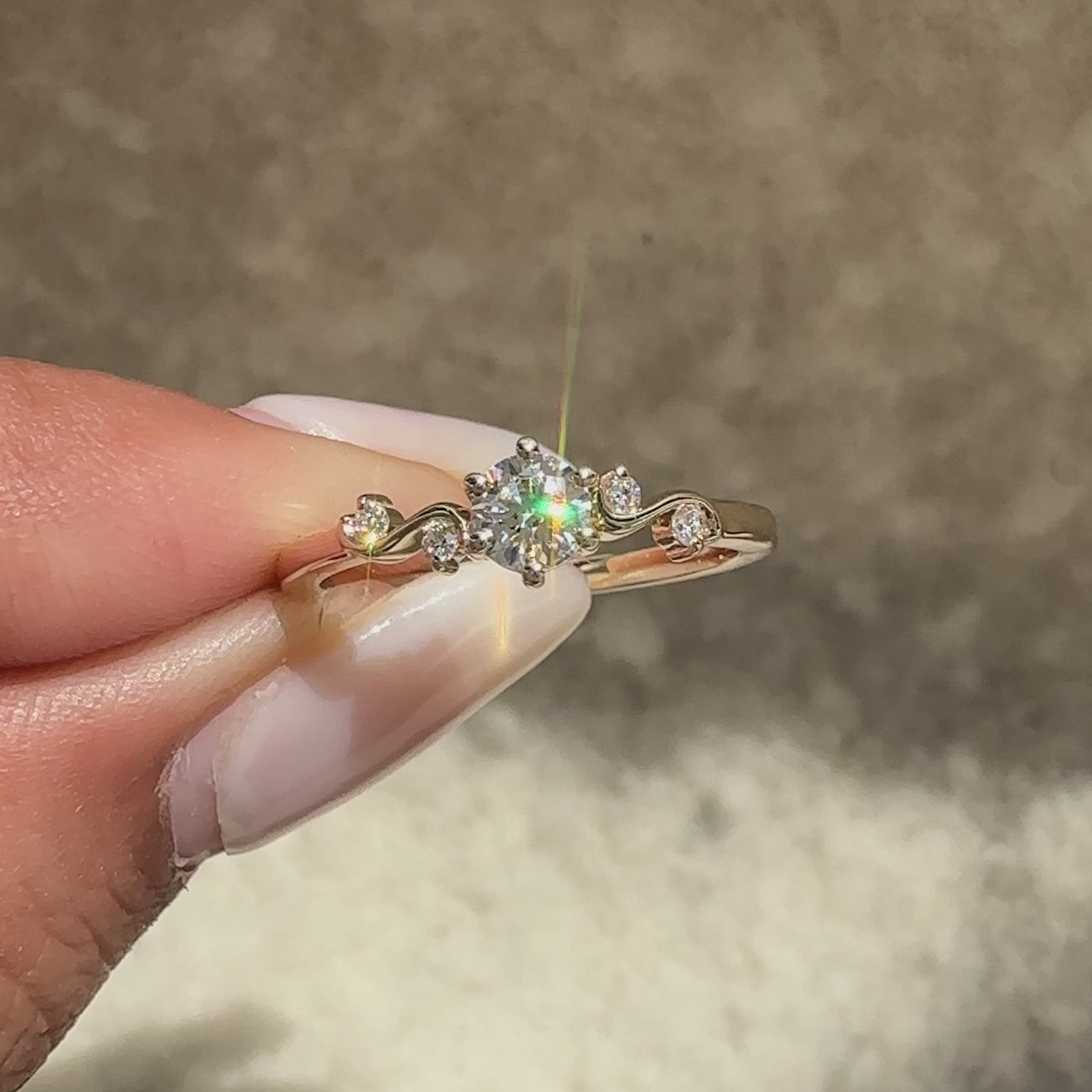 Handmade minimalist diamond ring.
