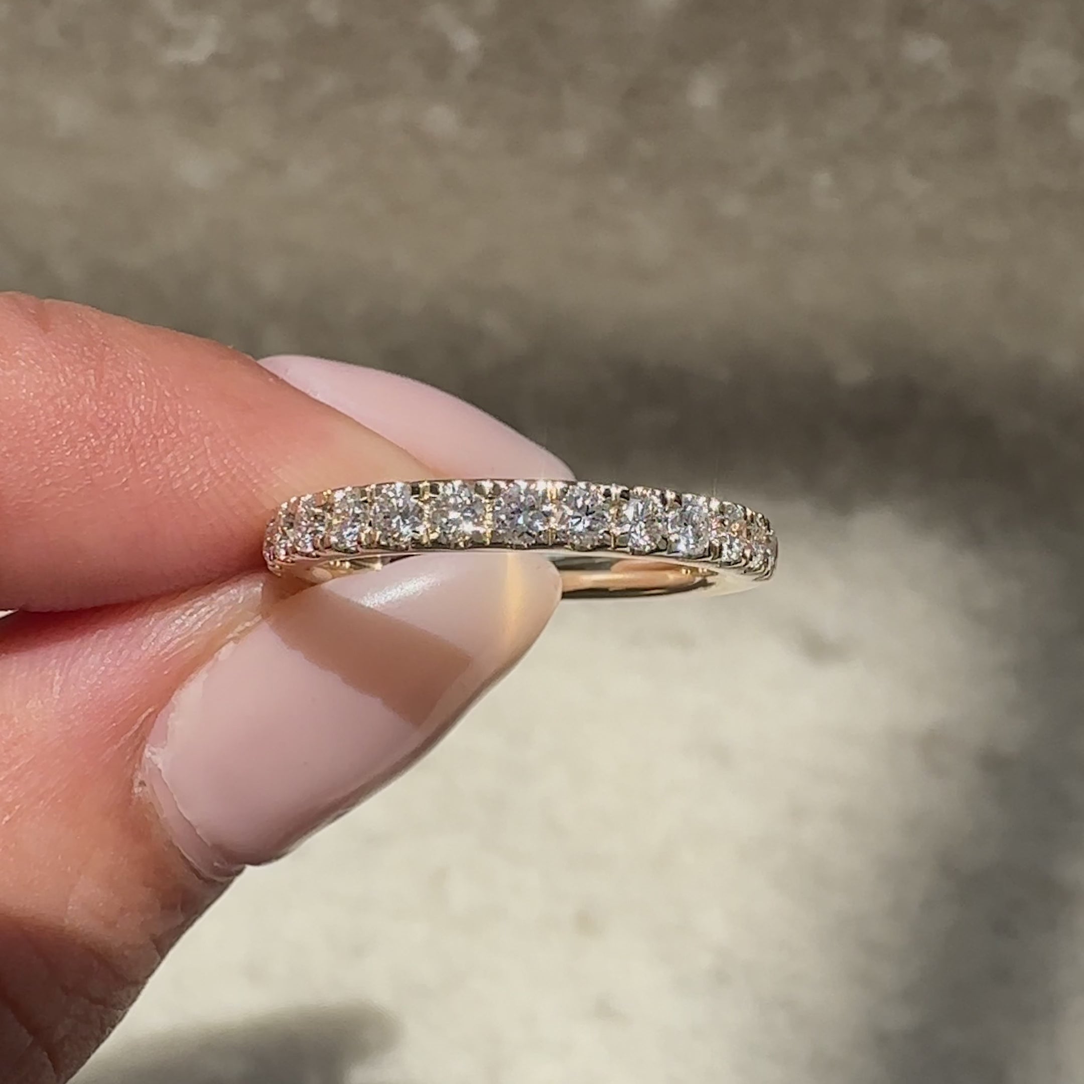 Avideri lab grown diamond eternity band.
