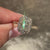 Tapered shank radiant diamond ring handmade.