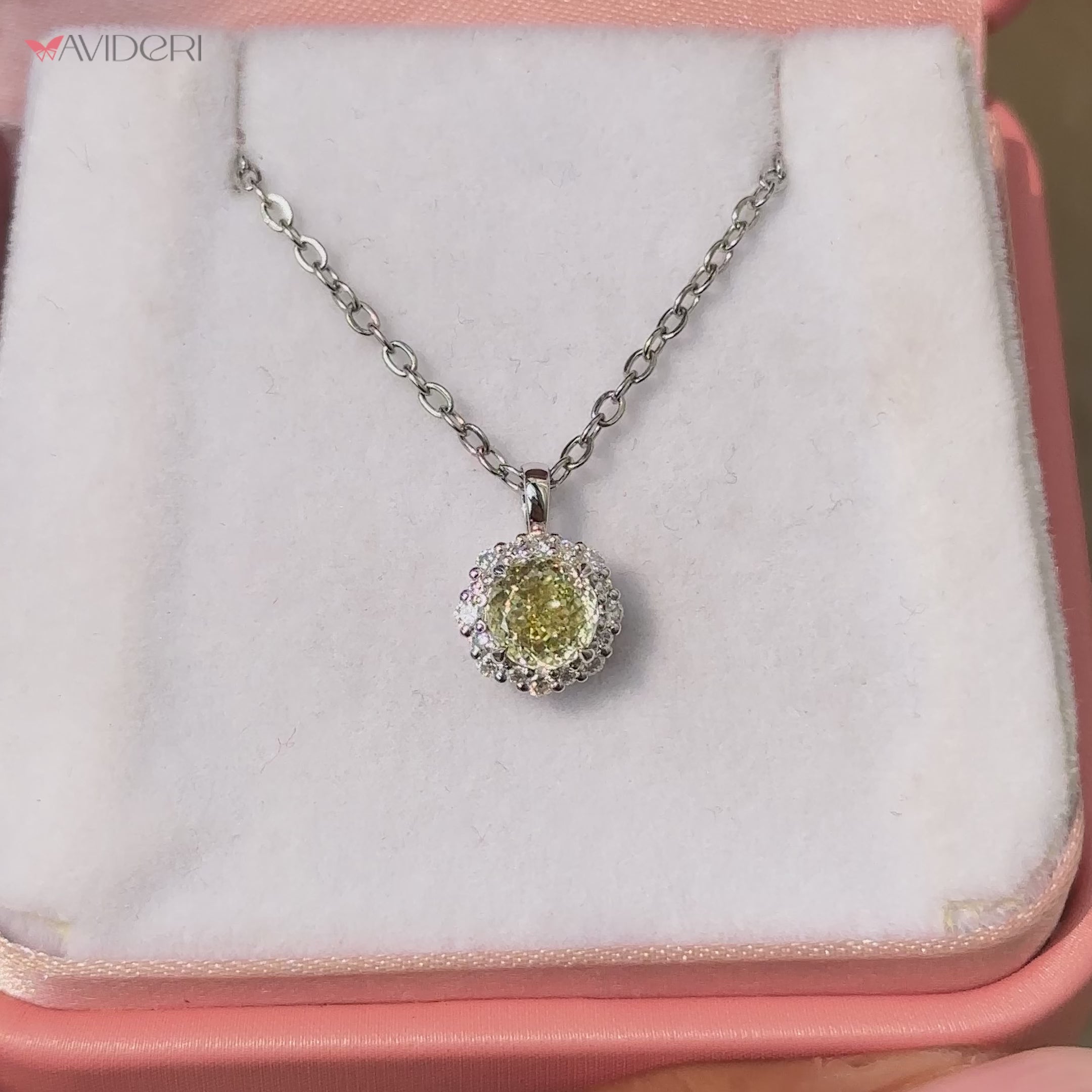 Canary yellow moissanite pendant with a bold and bright shine.