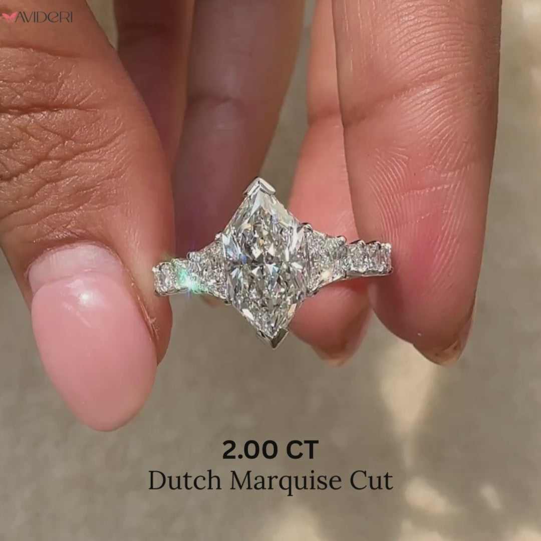 Avideri engagement ring with tapered shank ring.