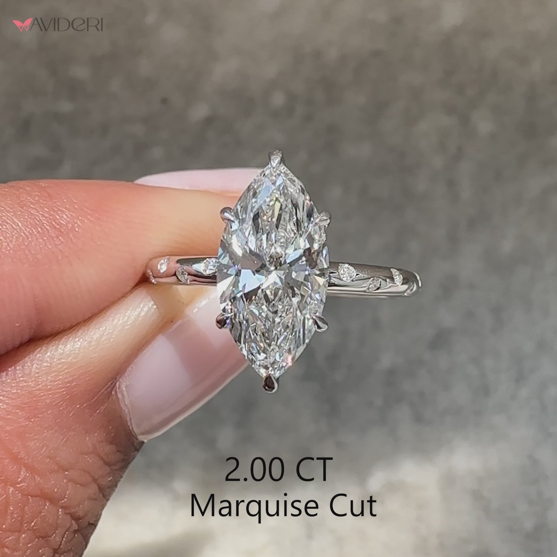 Handmade lab grown marquise cut diamond ring.
