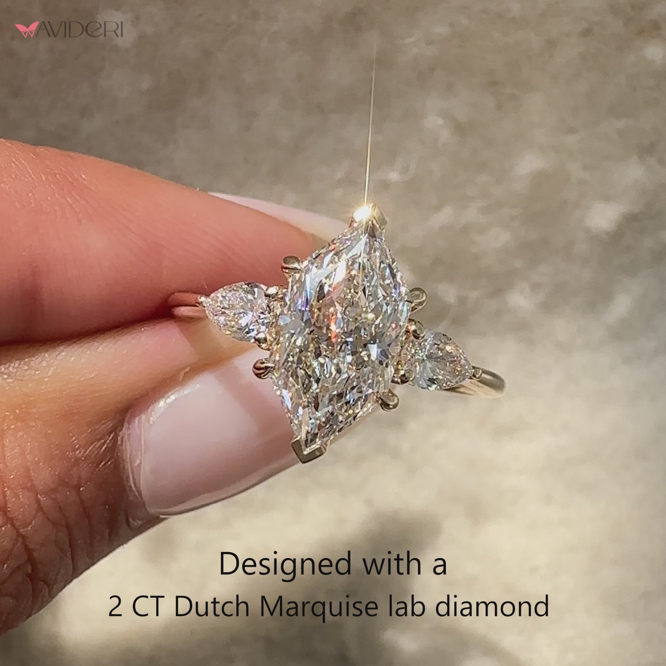 Dutch marquise diamond ring with refined setting.
