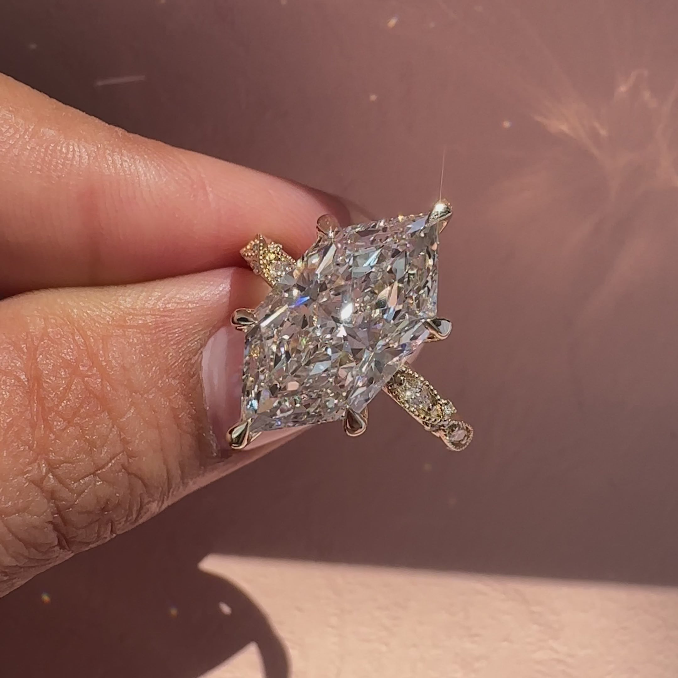 Vintage style Dutch marquise ring with stones.
