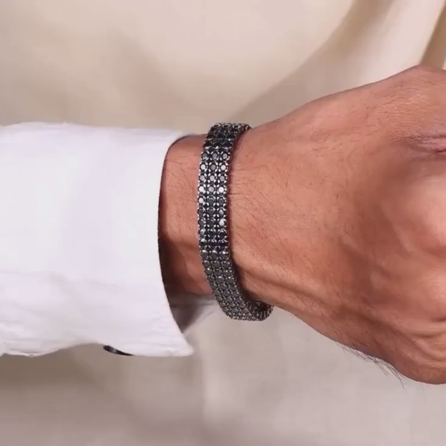 Three Row bracelet round moissanite tennis bracelet custom bracelets designer bracelets
