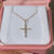 Diamond Cross Pendant Handmade Jewelry in Yellow Gold.