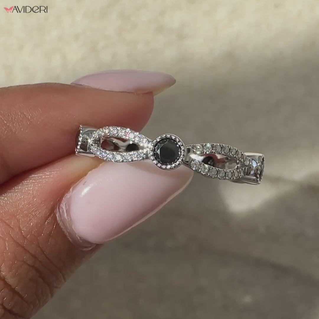 Full eternity band with infinity wedding band for extra sparkle.