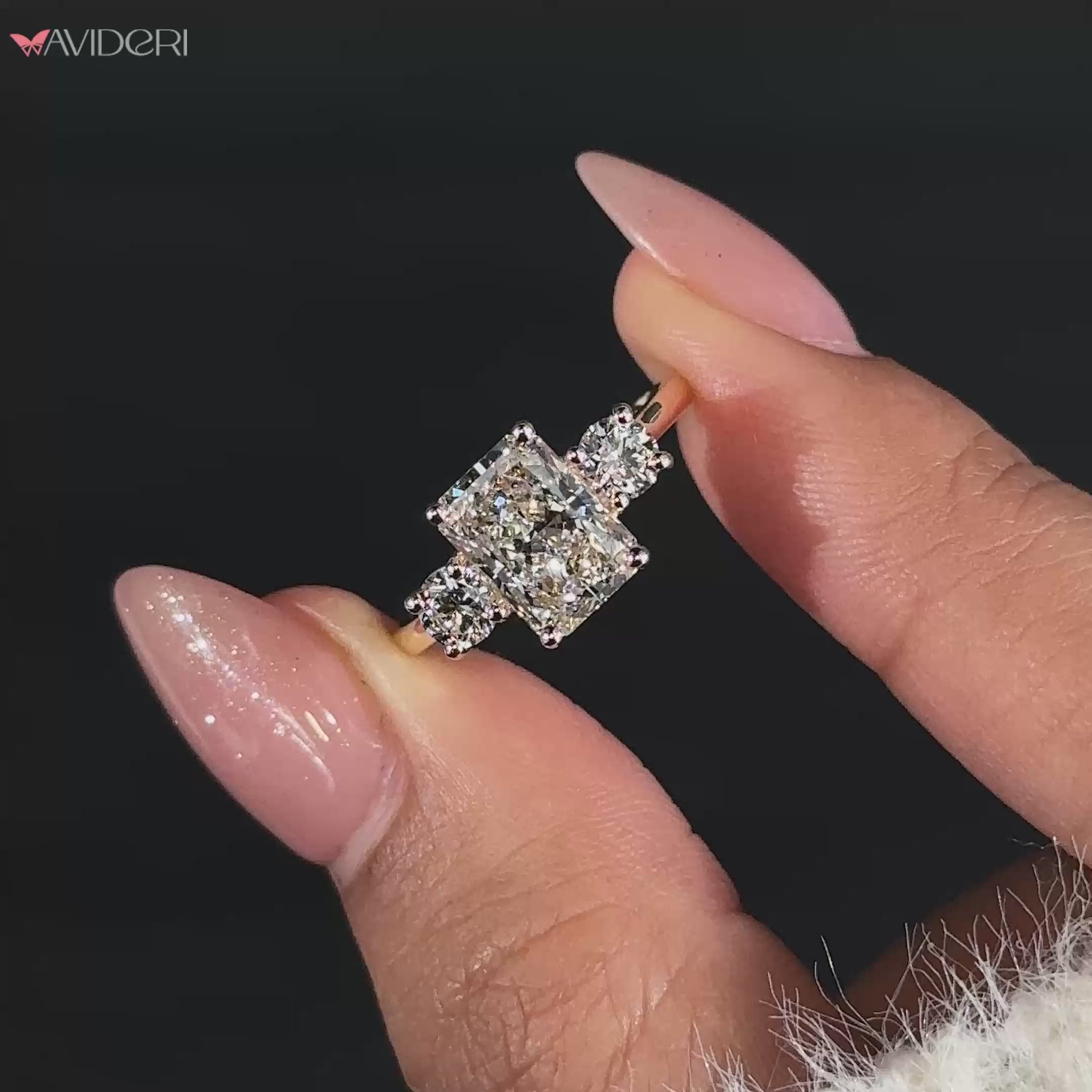 Radiant cut engagement ring with exceptional brilliance and style
