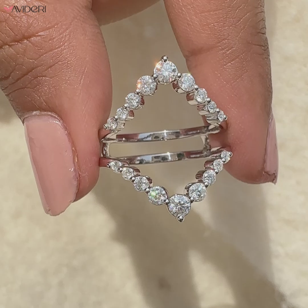 Vintage Promise Matching Wedding Ring with intricate detailing.