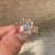 Modern coffin cut diamond engagement ring.
