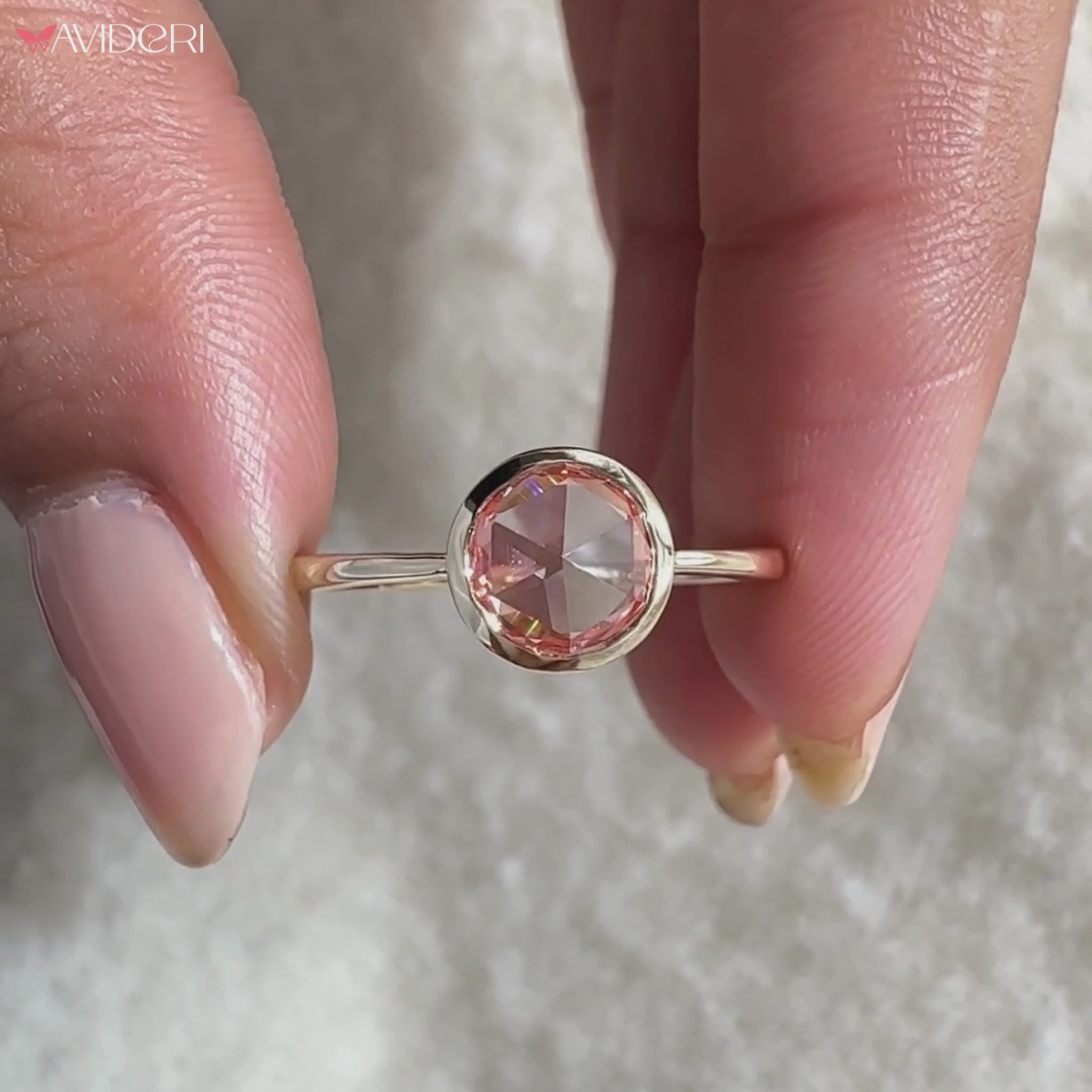 Avideri ring with avideri engagement ring.