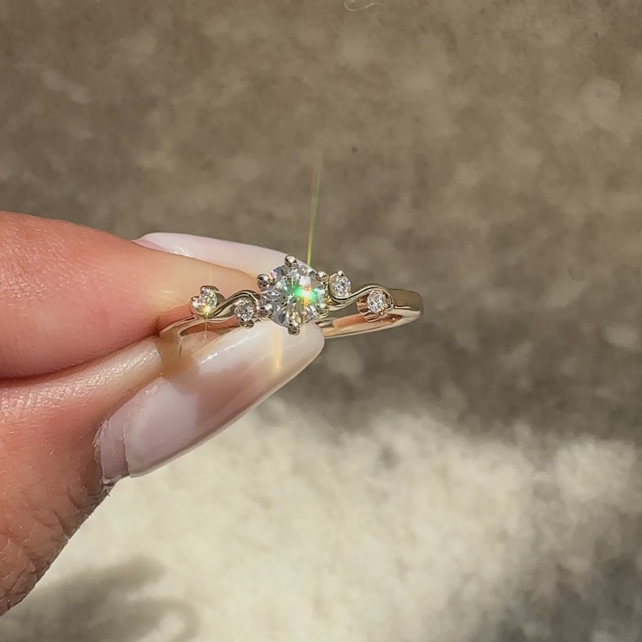 Handmade minimalist diamond ring.
