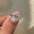 White gold 3 stone engagement ring with handmade craftsmanship and Avideri design.