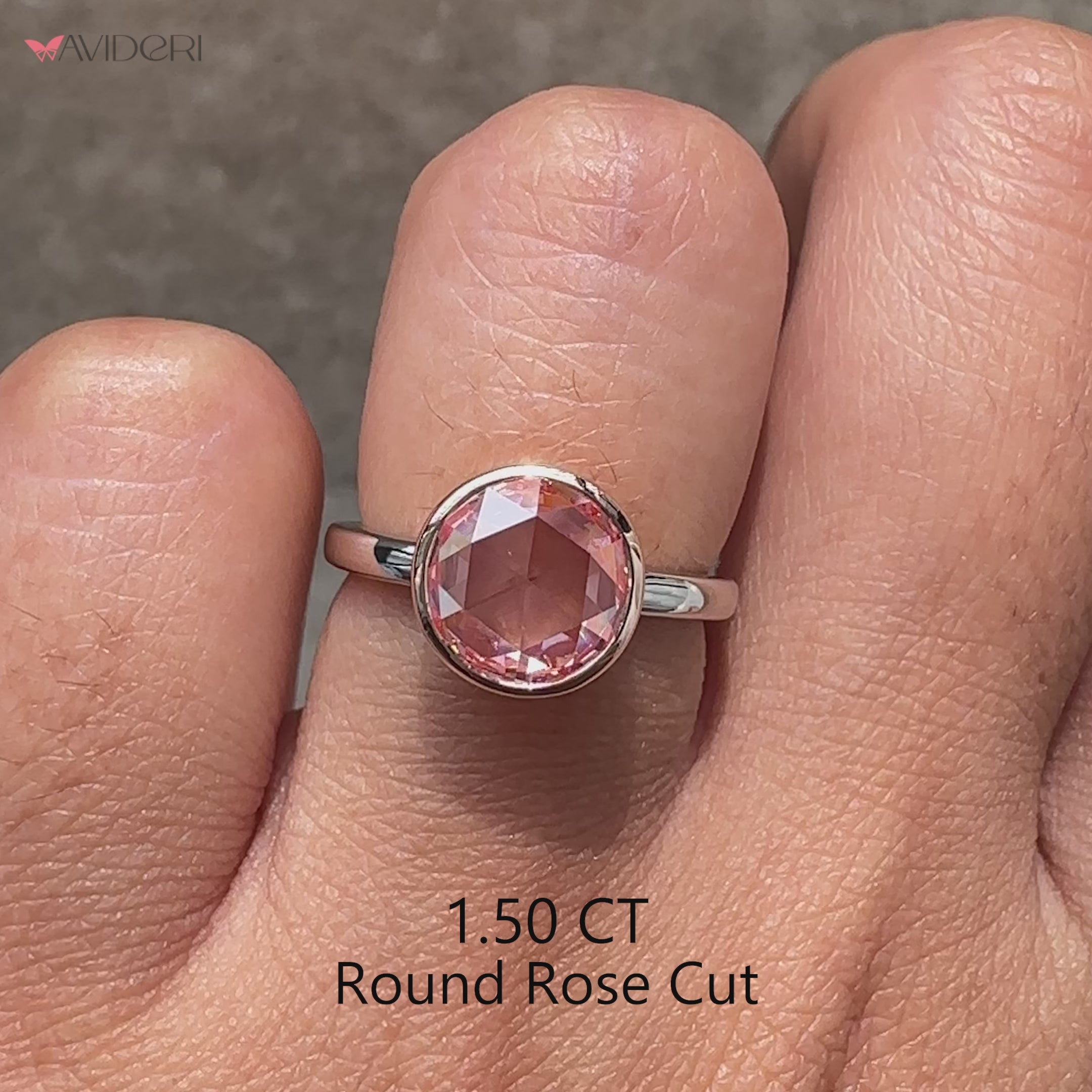 Solitaire diamond engagement ring with lab grown diamond.