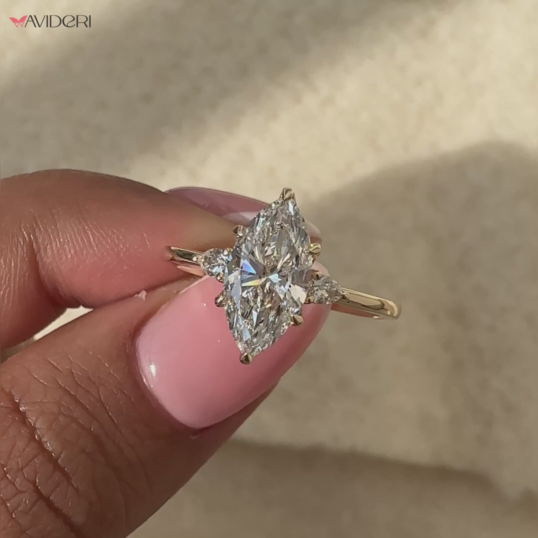 3 stone engagement ring with a timeless design and stunning craftsmanship
