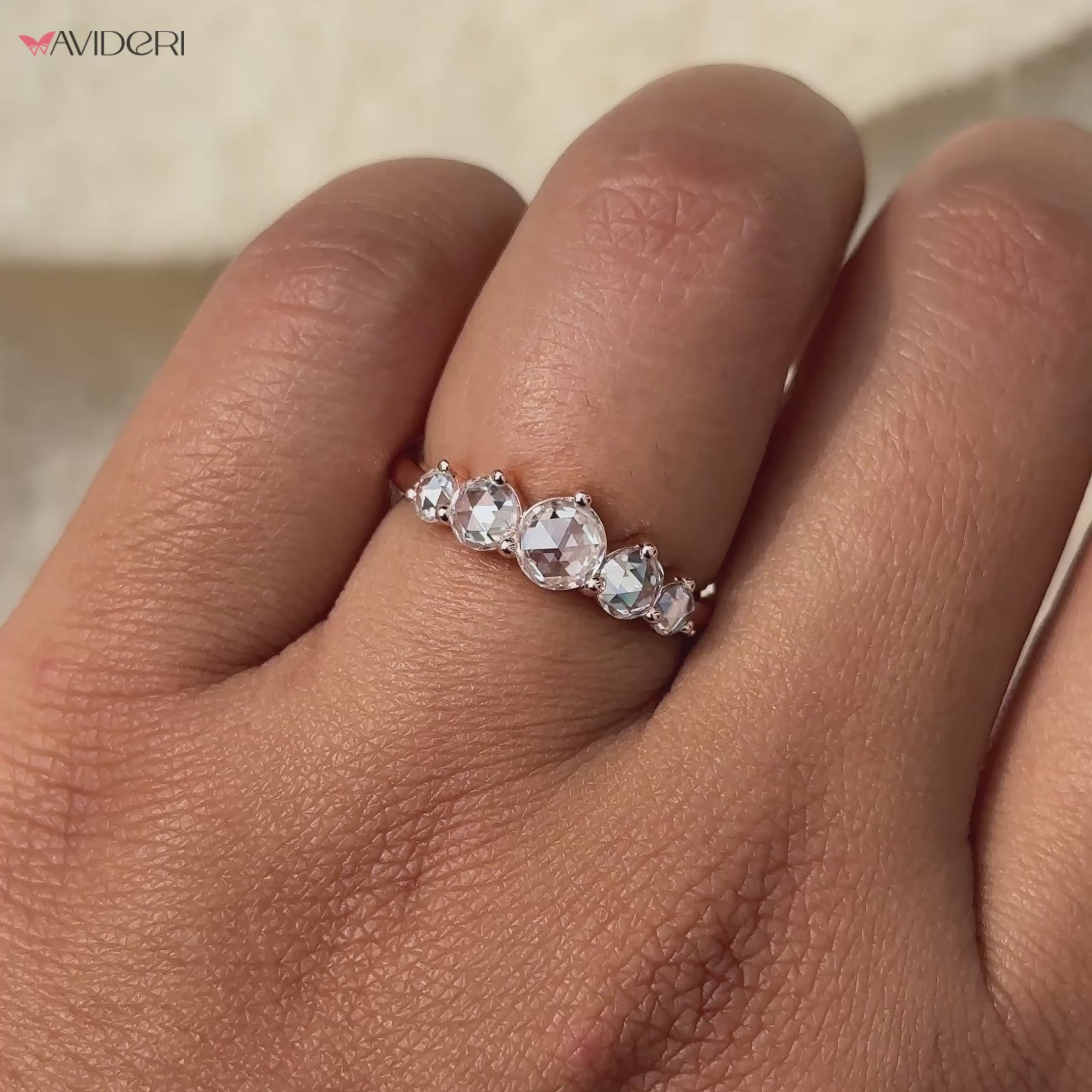 Five stone wedding band featuring stunning diamonds for a classic look
