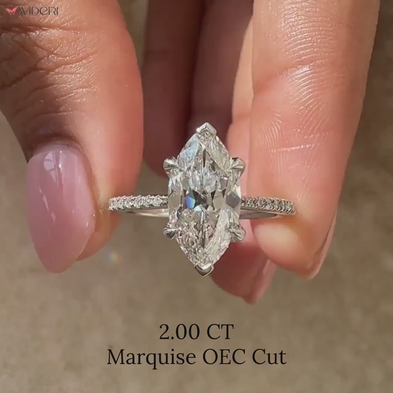 V shaped prong white gold diamond ring for special occasions.