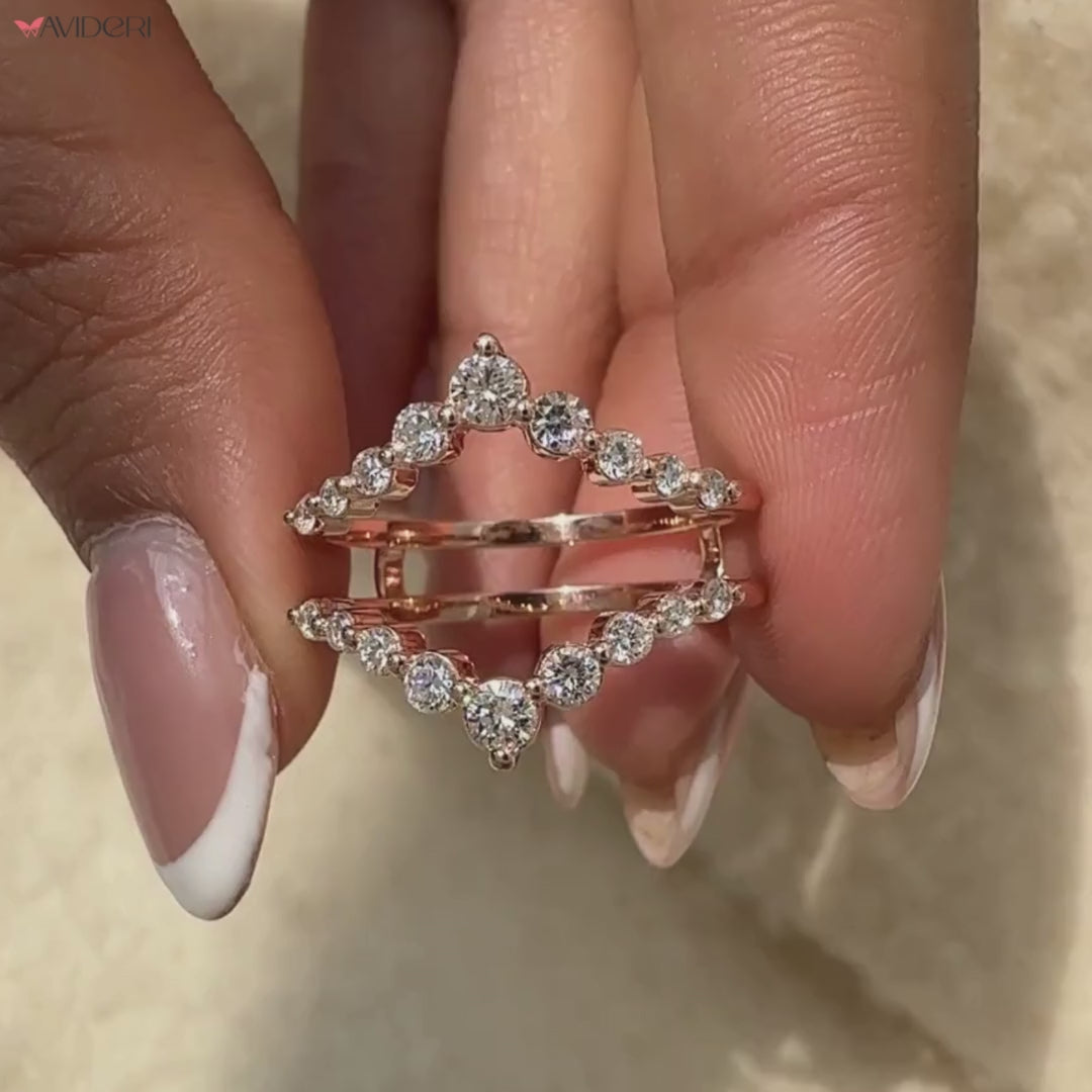 Diamond Enhancer Ring with unique band style.