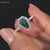 Coffin cut engagement ring styled in a classic moissanite setting.
