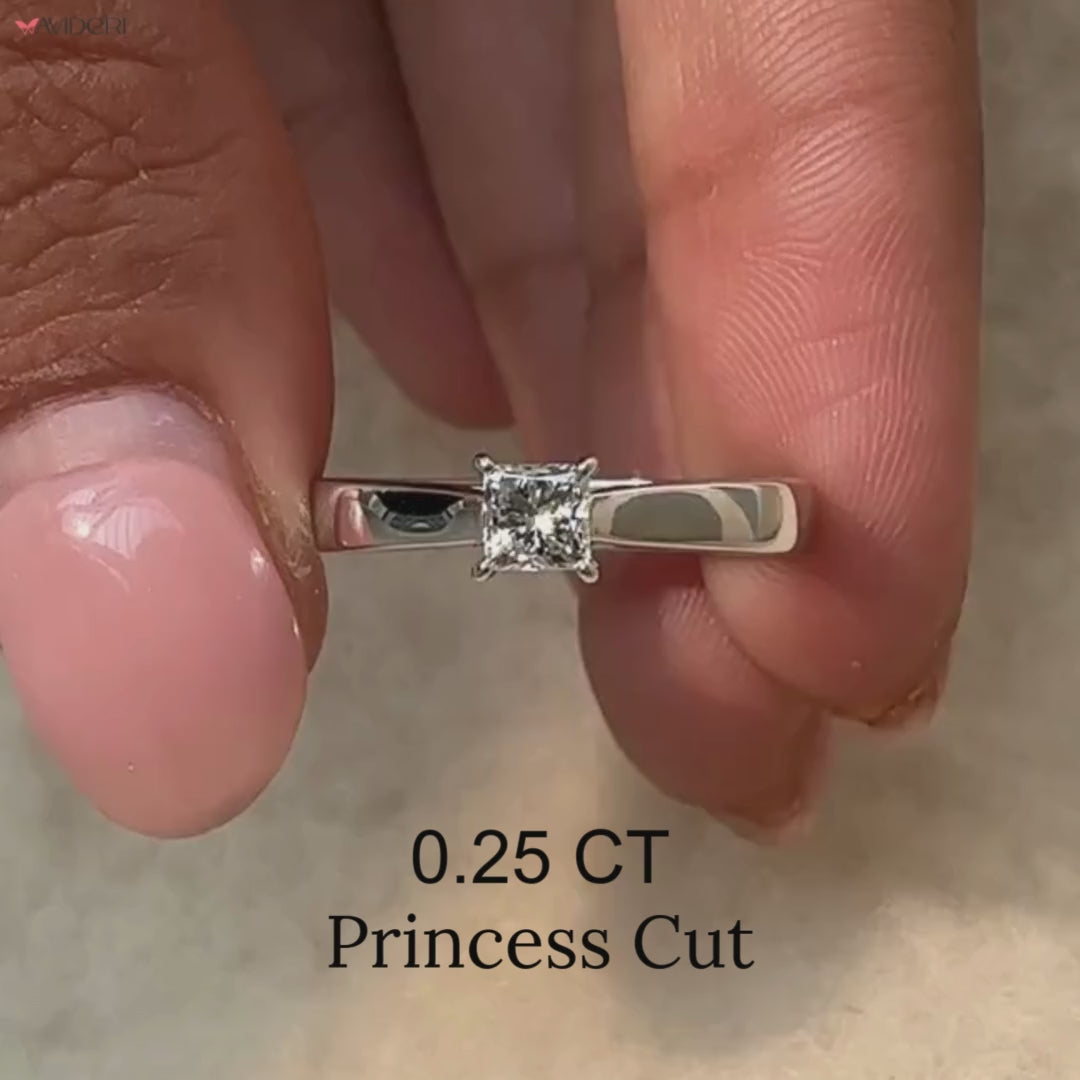 Avideri ring with princess cut diamond ring.