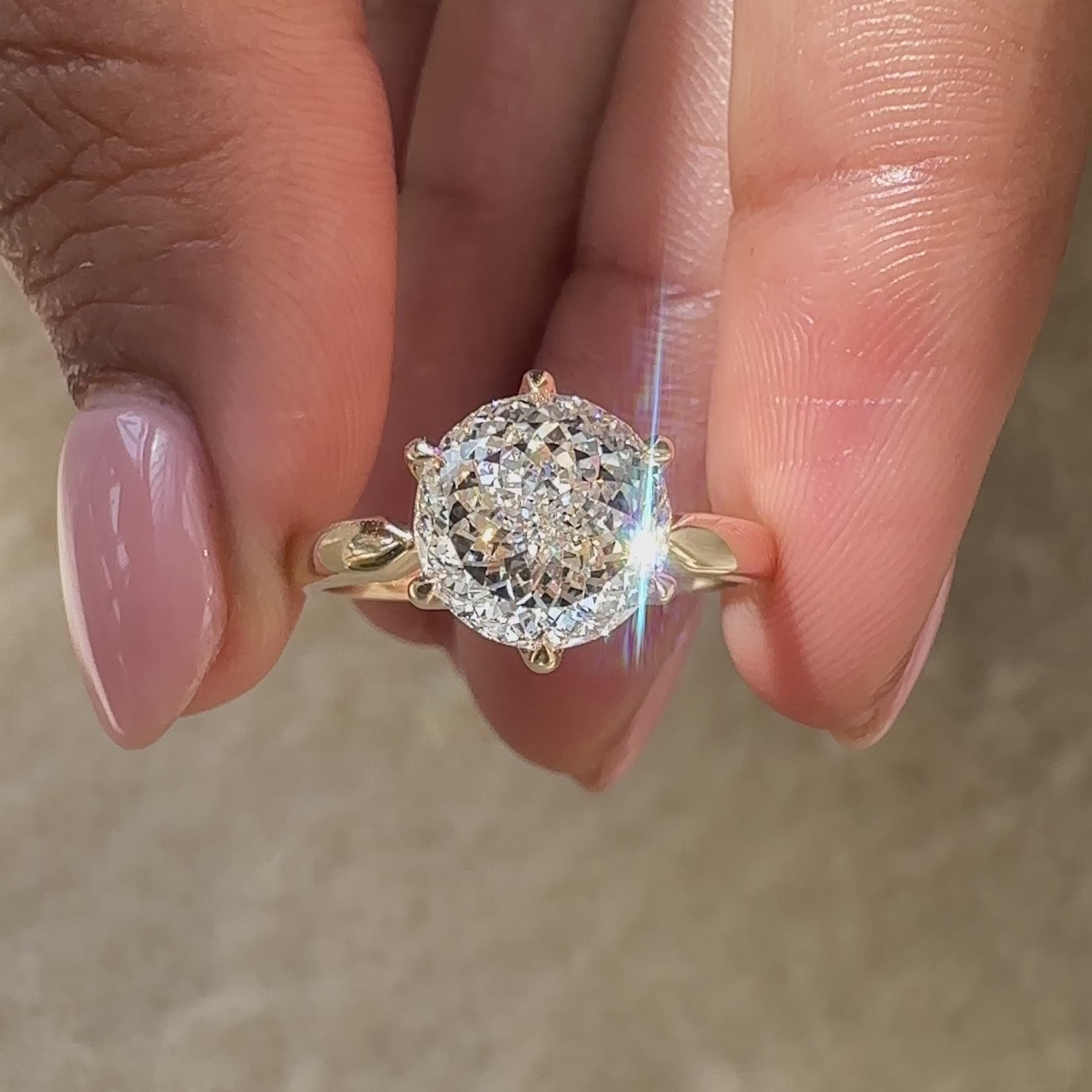 Custom handmade engagement ring by Avideri with Lab Grown Diamond.
