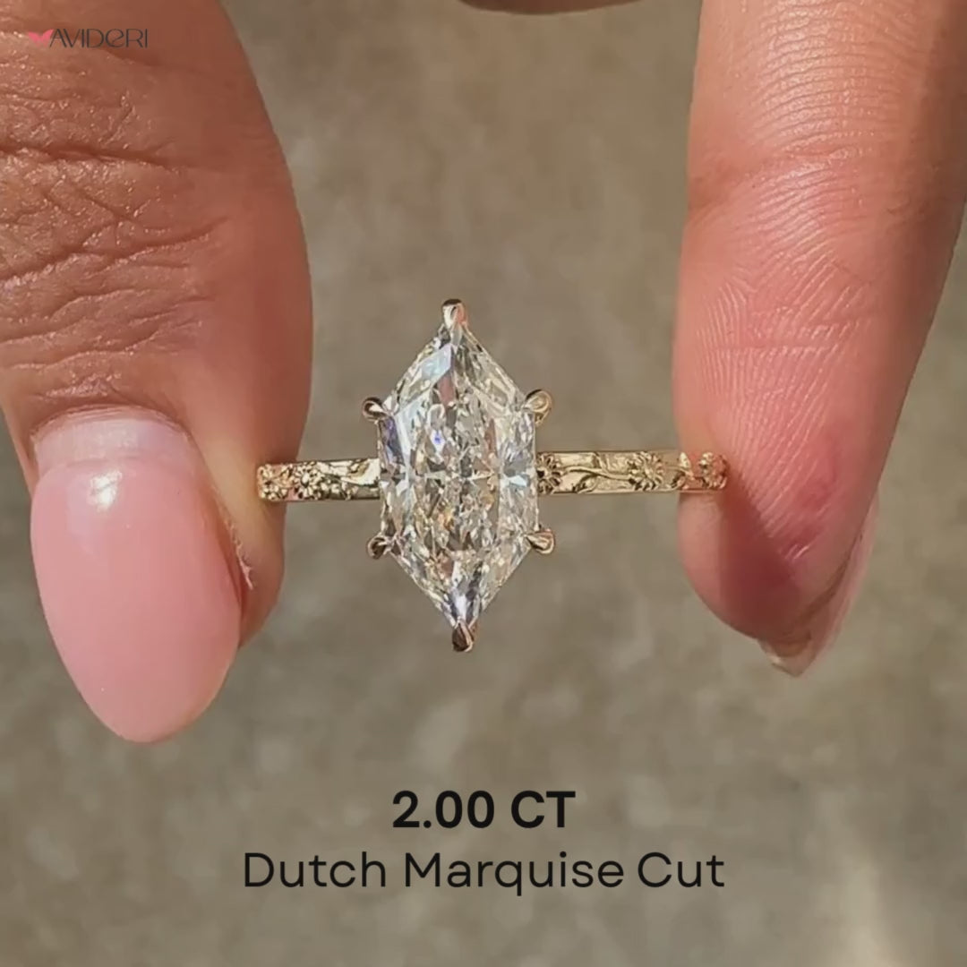 Art Deco Ring with lab-grown diamond ring.