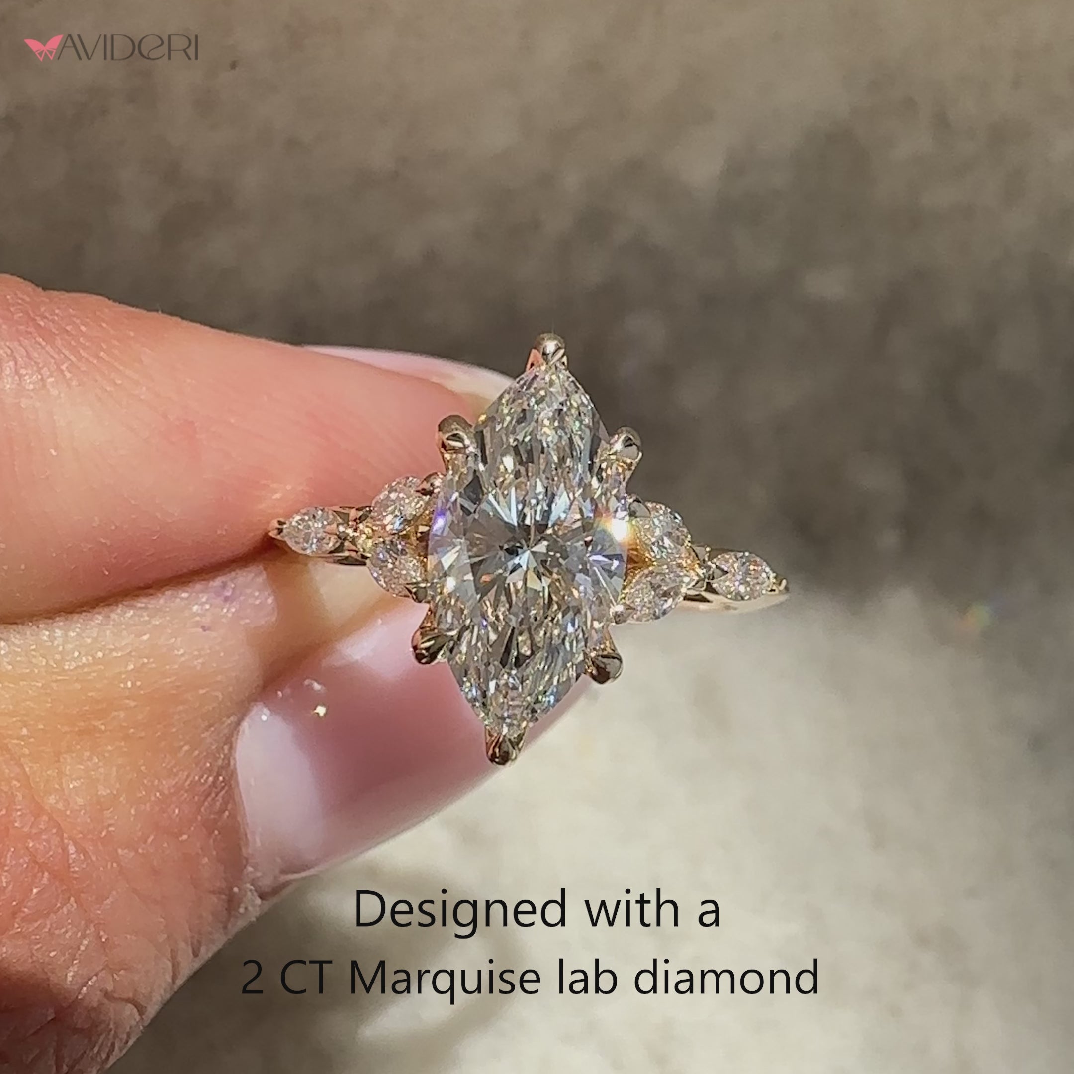 Marquise Diamond Ring in Muse Style