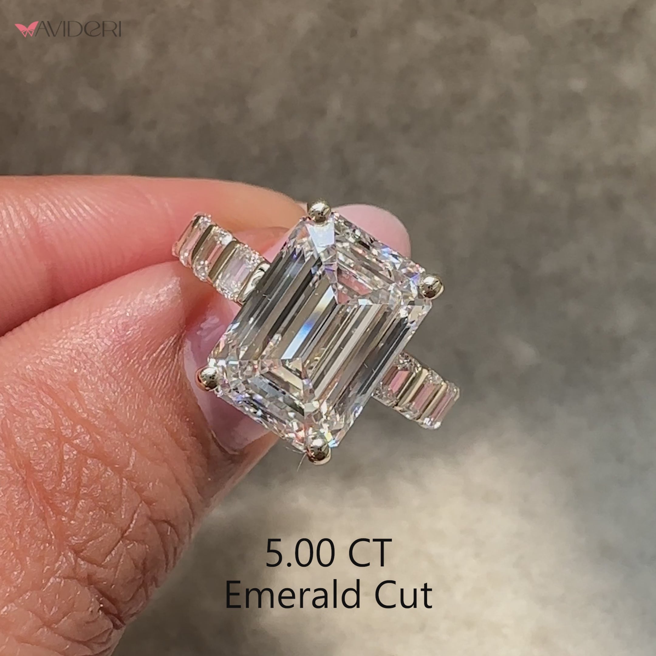 Avideri emerald cut diamond ring handmade.
