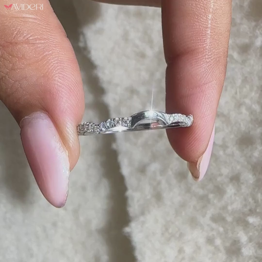 Avideri wedding band with half eternity wedding band.