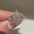 Pave Dutch marquise diamond ring with flowers.
