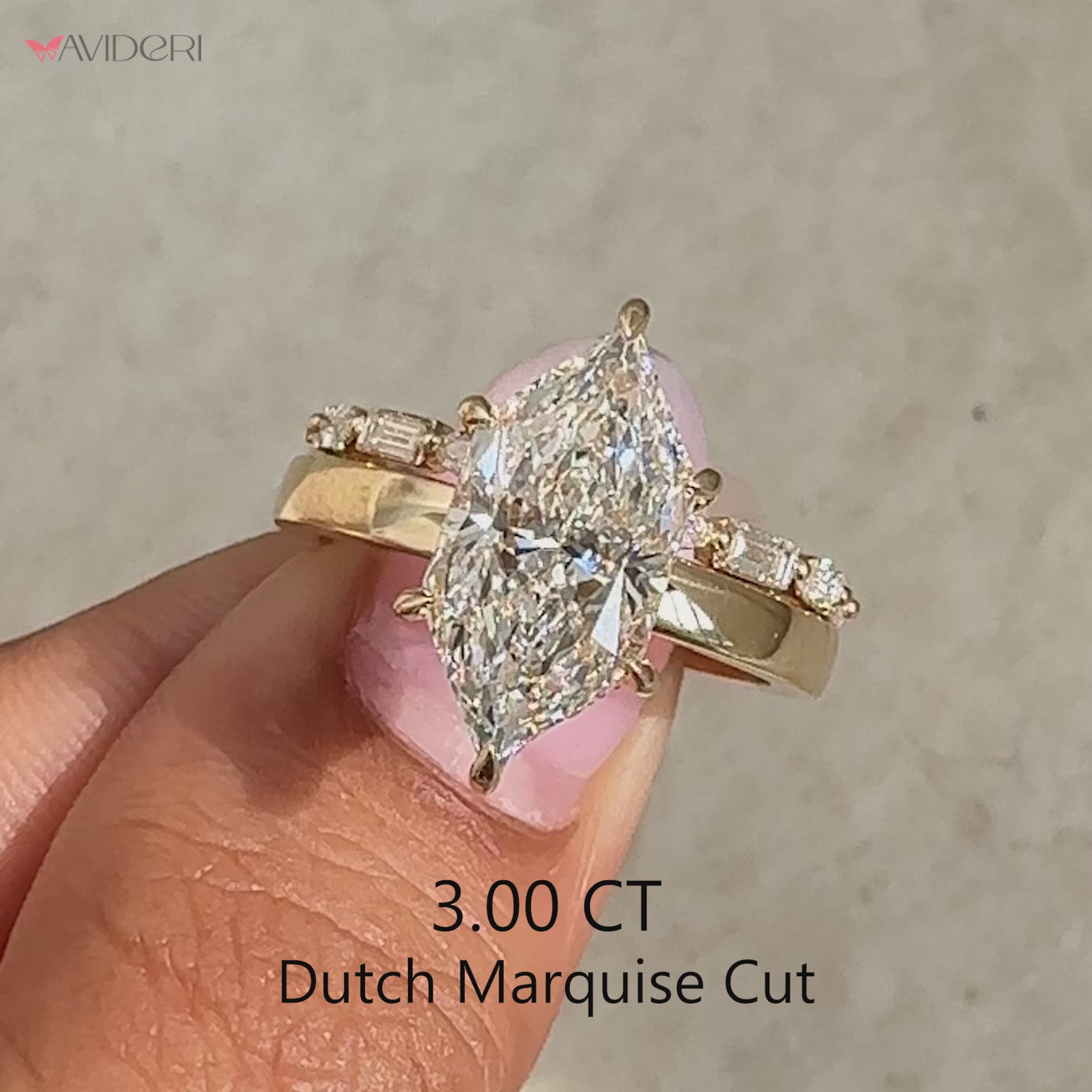 Diamond engagement ring with wedding band set.