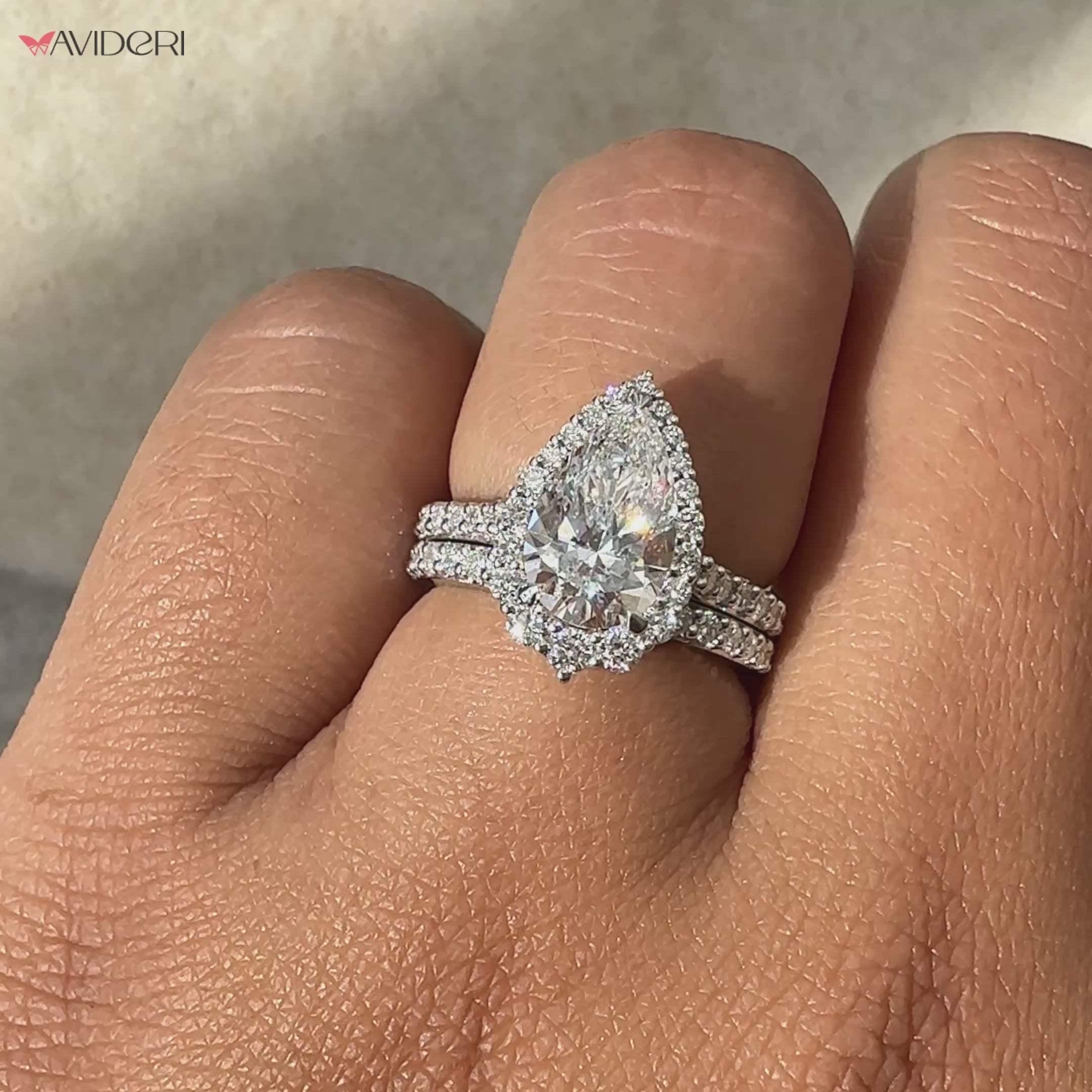 Round moissanite wedding band, eternity wedding band, avideri engagement band