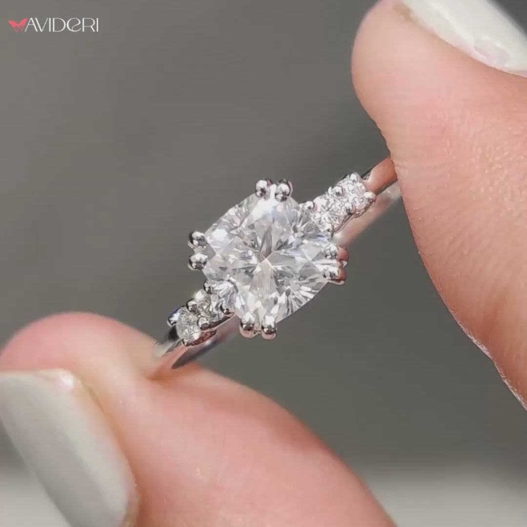 5 stone ring designed to add layered sparkle and symmetry to your bridal stack.
