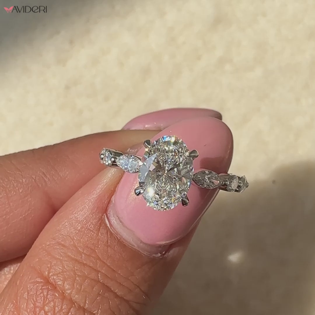 Marquise Diamond Set, designer engagement ring, oval engagement ring.