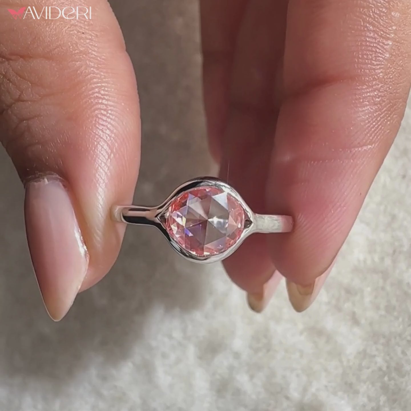 Avideri engagement ring with bezel setting engagement ring.