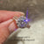 Lab grown round diamond halo ring.

