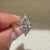 Marquise engagement ring with nature style engraved ring

