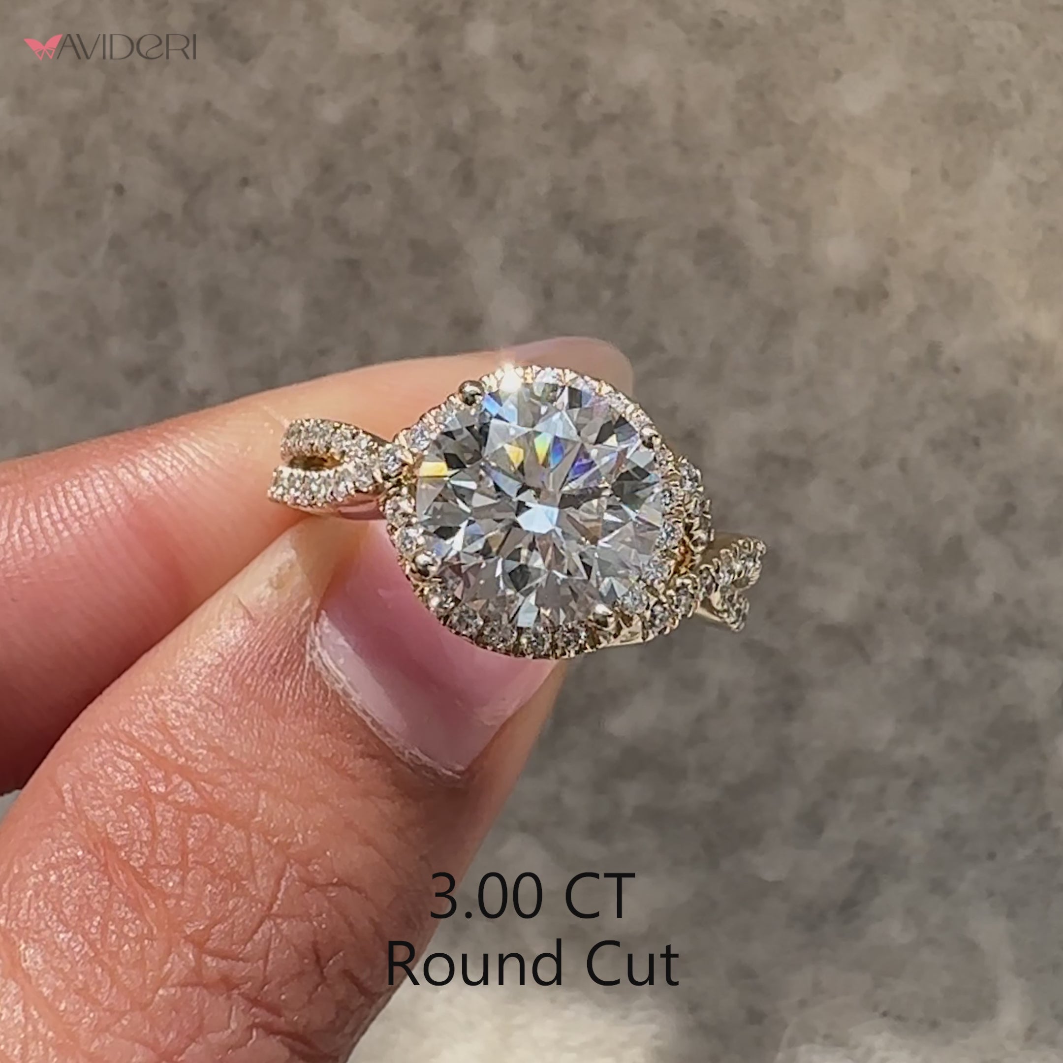 Avideri twisted shank engagement ring handmade.