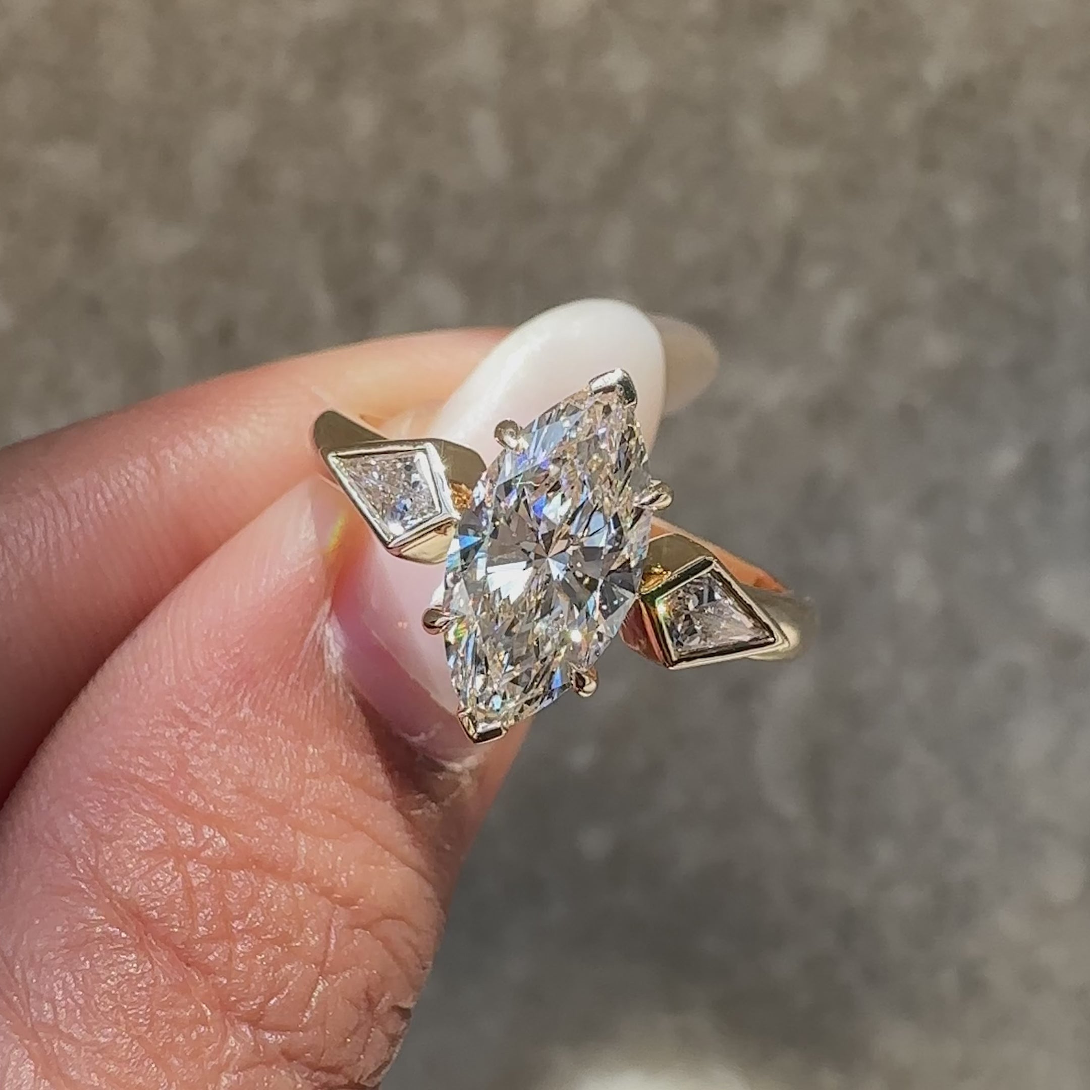 Handmade minimalist diamond ring.
